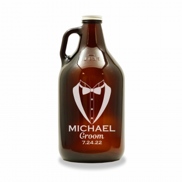 Tuxedo | Personalized 64oz Glass Growler